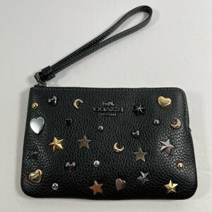 Coach Corner Zip Wristlet With Rivets NWT